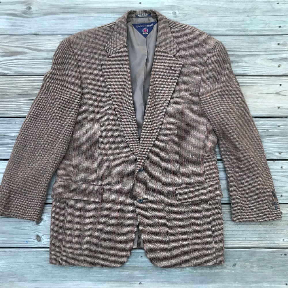 Tommy Hilfiger Vintage Men Blazer Two Button Style - Picture 2 of 8